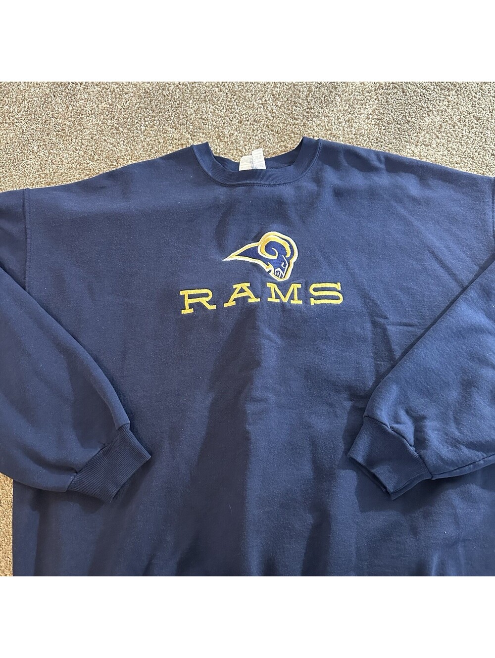 Vintage NFL St Louis Rams Sweatshirt Jerzees XXL Embroidered Flaw See Pics